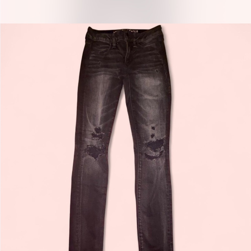 American Eagle Outfitters Black Skinny Jeans Distressed